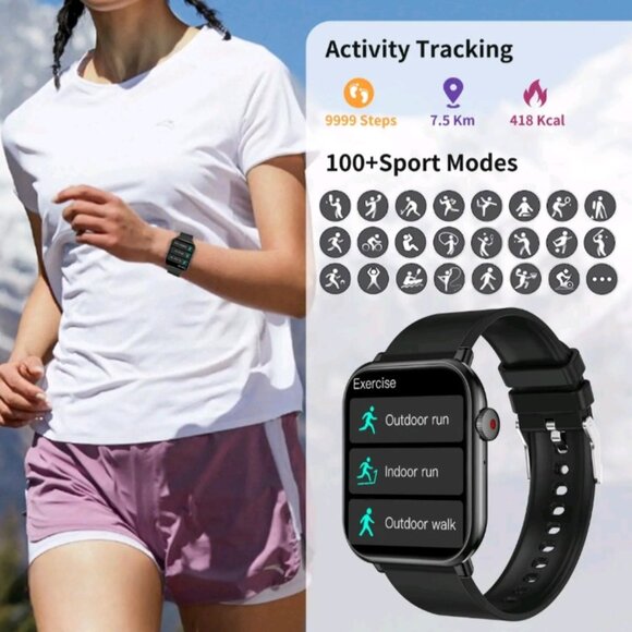 ✨ Smart Watch Multifunctional Fitness Tracker Black –Android & iOS ✨NWT - Picture 3 of 6